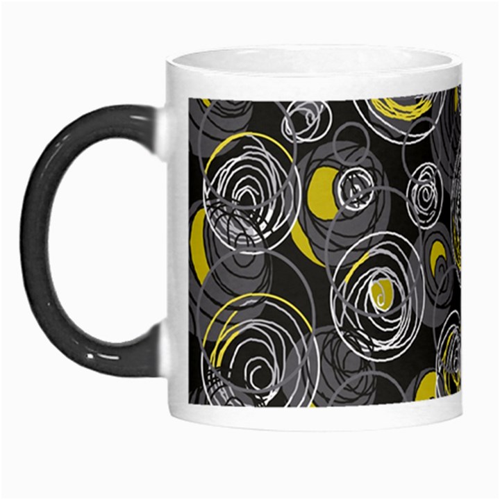Gray and yellow abstract art Morph Mugs