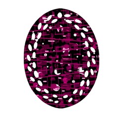 Magenta Abstract Art Ornament (oval Filigree)  by Valentinaart