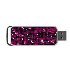 Magenta Abstract Art Portable Usb Flash (one Side) by Valentinaart