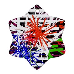 Colorful Big Bang Snowflake Ornament (2-side) by Valentinaart