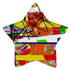 Colorful Abstraction By Moma Star Ornament (two Sides)  by Valentinaart