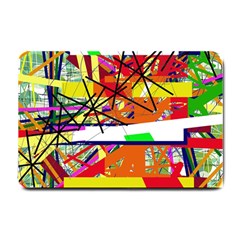 Colorful Abstraction By Moma Small Doormat  by Valentinaart