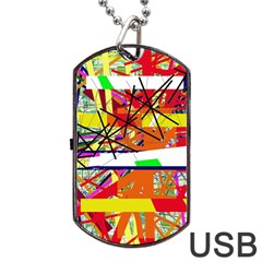 Colorful Abstraction By Moma Dog Tag Usb Flash (one Side) by Valentinaart