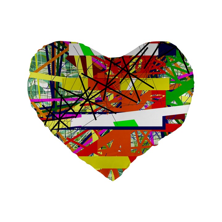 Colorful abstraction by Moma Standard 16  Premium Flano Heart Shape Cushions
