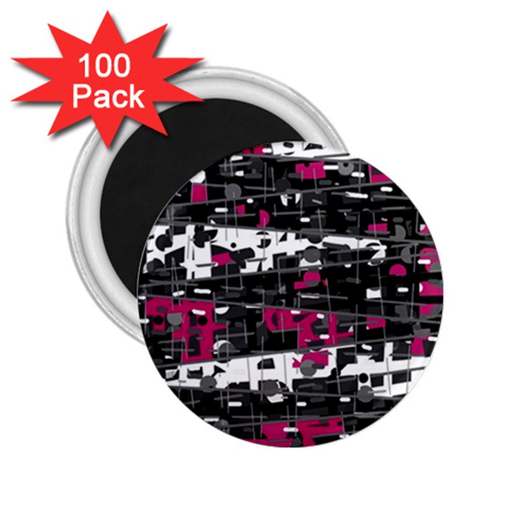 Magenta, white and gray decor 2.25  Magnets (100 pack) 