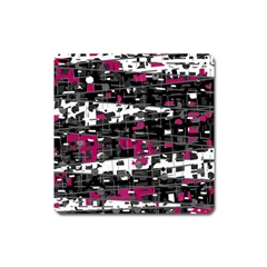 Magenta, White And Gray Decor Square Magnet by Valentinaart