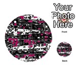 Magenta, white and gray decor Playing Cards 54 (Round)  Front - Club4
