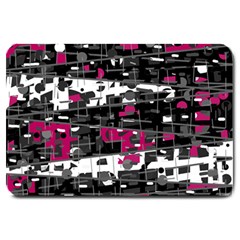 Magenta, White And Gray Decor Large Doormat  by Valentinaart