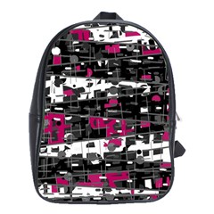 Magenta, White And Gray Decor School Bags (xl)  by Valentinaart