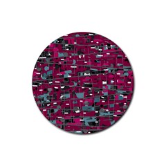 Magenta Decorative Design Rubber Round Coaster (4 Pack)  by Valentinaart