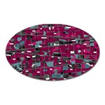 Magenta decorative design Oval Magnet Front