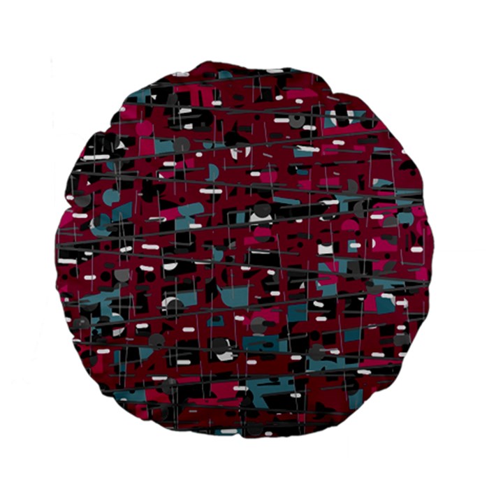 Magenta decorative design Standard 15  Premium Flano Round Cushions