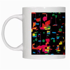 Playful Colorful Design White Mugs by Valentinaart