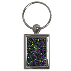 Purple And Yellow Decor Key Chains (rectangle)  by Valentinaart