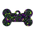Purple and yellow decor Dog Tag Bone (One Side) Front