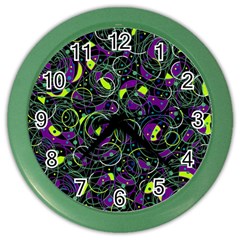 Purple And Yellow Decor Color Wall Clocks