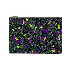Purple And Yellow Decor Cosmetic Bag (large)  by Valentinaart