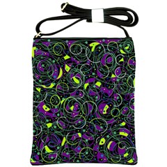 Purple And Yellow Decor Shoulder Sling Bags by Valentinaart