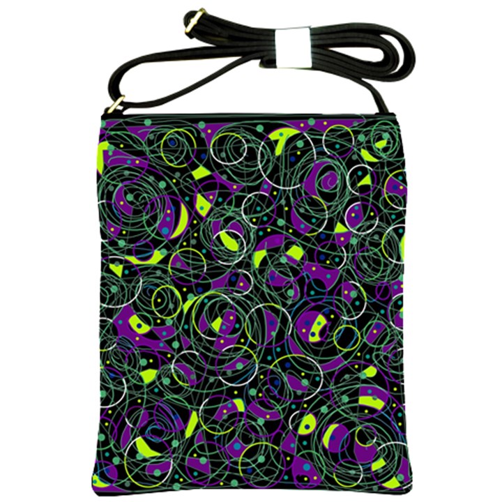 Purple and yellow decor Shoulder Sling Bags