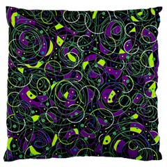 Purple And Yellow Decor Large Flano Cushion Case (two Sides) by Valentinaart