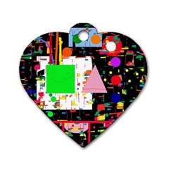 Colorful Facroty Dog Tag Heart (two Sides) by Valentinaart