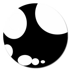 Black And White Moonlight Magnet 5  (round) by Valentinaart