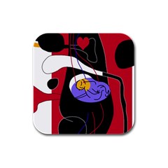 Love Rubber Square Coaster (4 Pack)  by Valentinaart