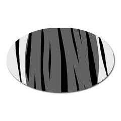 Gray, Black And White Design Oval Magnet by Valentinaart