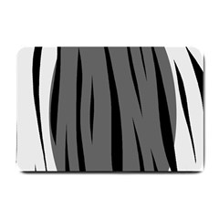 Gray, Black And White Design Small Doormat  by Valentinaart
