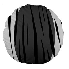 Gray, Black And White Design Large 18  Premium Flano Round Cushions