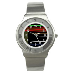 Colorful Lines  Stainless Steel Watch by Valentinaart