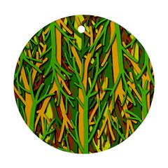 Upside-down Forest Round Ornament (two Sides)  by Valentinaart