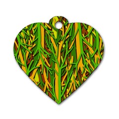 Upside-down Forest Dog Tag Heart (one Side) by Valentinaart