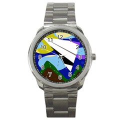 Paper airplane Sport Metal Watch