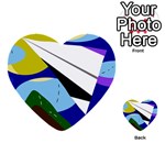 Paper airplane Multi-purpose Cards (Heart)  Front 1