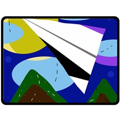 Paper airplane Double Sided Fleece Blanket (Large) 