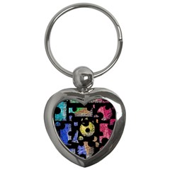 Colorful Puzzle Key Chains (heart)  by Valentinaart