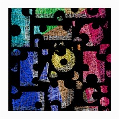 Colorful Puzzle Medium Glasses Cloth (2-side) by Valentinaart