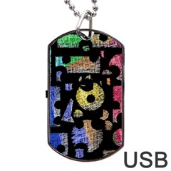 Colorful Puzzle Dog Tag Usb Flash (one Side) by Valentinaart