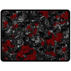 Gray And Red Decorative Art Fleece Blanket (large)  by Valentinaart