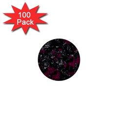 Magenta And Gray Decorative Art 1  Mini Buttons (100 Pack)  by Valentinaart