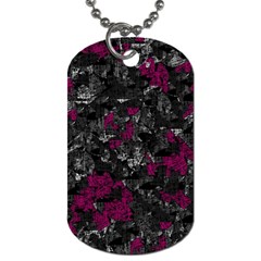 Magenta And Gray Decorative Art Dog Tag (one Side) by Valentinaart