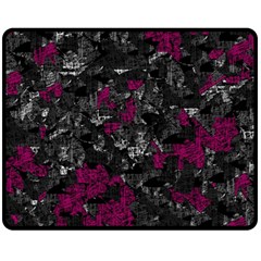 Magenta And Gray Decorative Art Fleece Blanket (medium)  by Valentinaart