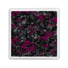 Magenta And Gray Decorative Art Memory Card Reader (square)  by Valentinaart