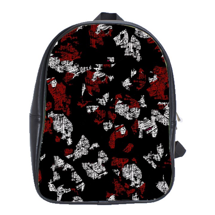 Red, white and black abstract art School Bags (XL) 