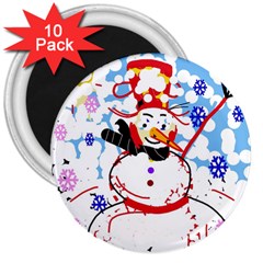 Snowman 3  Magnets (10 Pack)  by Valentinaart