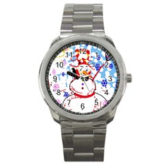 Snowman Sport Metal Watch by Valentinaart