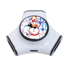 Snowman 3-port Usb Hub by Valentinaart