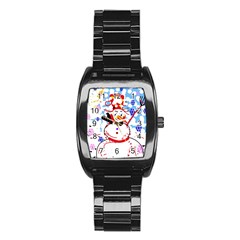 Snowman Stainless Steel Barrel Watch by Valentinaart