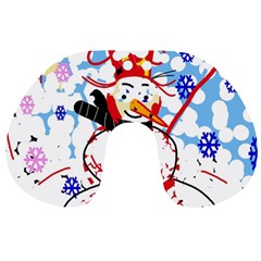 Snowman Travel Neck Pillows by Valentinaart